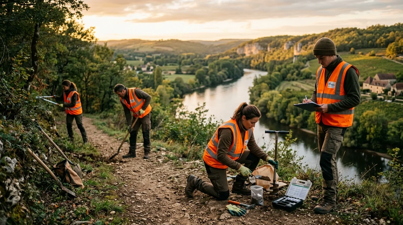 Transmission des techniques de la pierre sèche aux apprentis bénévoles